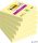 Öntapadó jegyzettömb, 76x76 mm, 6x90 lap, 3M POSTIT "Super Sticky", kanári sárga