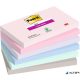 Öntapadó jegyzettömb, 76x127 mm, 6x90 lap, 3M POSTIT 'Super Sticky Soulful', vegyes színek