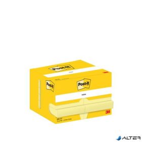   Öntapadó jegyzettömb, 51x76 mm, 12x100 lap, 3M POSTIT, kanári sárga