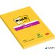 Öntapadó jegyzettömb, 102x152 mm, 90 lap, vonalas, 3M POSTIT 'Super Sticky', sárga
