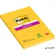 Öntapadó jegyzettömb, 102x152 mm, 90 lap, vonalas, 3M POSTIT "Super Sticky", sárga