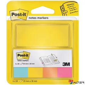   Jelölőcímke, papír, 4x50 lap, 20x38 mm, 3M POSTIT, ultra vegyes