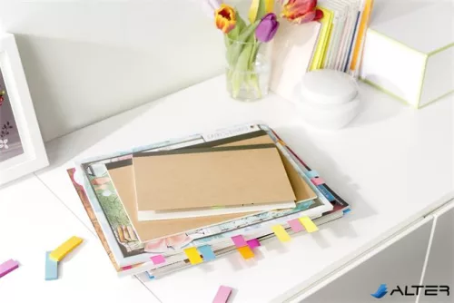 Jelölőcímke, papír, 5x50 lap, 15x50 mm, 3M POSTIT, 'Beachside'