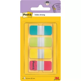   Jelölőcímke, műanyag, megerősített, 4x10 lap, 16x38 mm, 3M POSTIT, vegyes színek