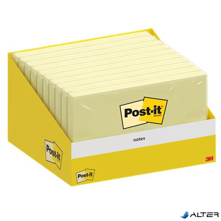 Öntapadó jegyzettömb, 76x127 mm, 100 lap, 3M POSTIT, kanári sárga