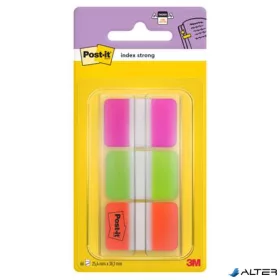   Jelölőcímke, műanyag, megerősített, 3x22 lap, 25x38 mm, 3M POSTIT, vegyes