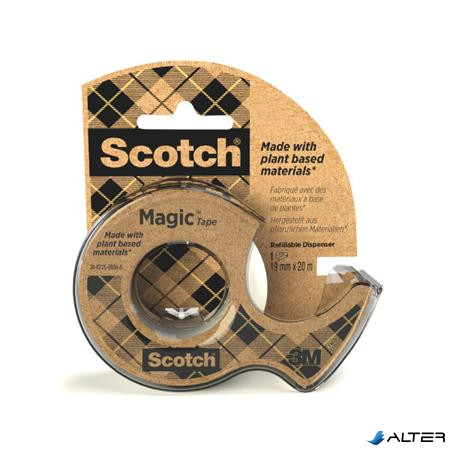 Ragasztószalag, adagolón, 19 mm x 33 m, környezetbarát, 3M "Scotch® Magic™", áttetsző