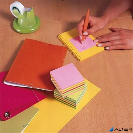 Öntapadó jegyzettömb, 76x76 mm, 450 lap, 3M POSTIT, vegyes színek