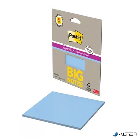 Öntapadó jegyzettömb, 152x152 mm, 30 lap, 3M POSTIT 'Super Sticky', kék