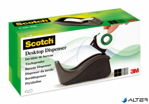 Ragasztószalag-adagoló, asztali, 3M SCOTCH "C60", fekete