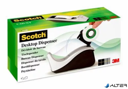 Ragasztószalag-adagoló, asztali, 3M SCOTCH 'C60', ezüst