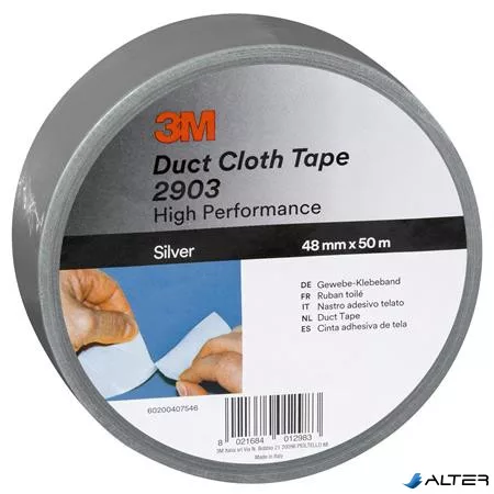 Ragasztószalag, vinyl, 48 mm x 50 m, 3M SCOTCH "Duct", ezüst