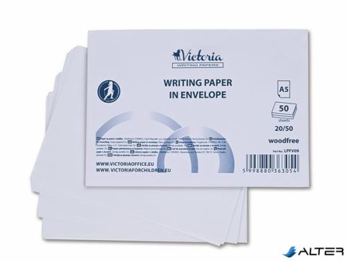 Írólap, famentes, A5, 20/50, VICTORIA PAPER "Borítékos" 60g