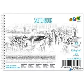   Vázlatfüzet, famentes, B4, spirál, 32 lap, COOL BY VICTORIA