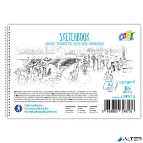   Vázlatfüzet, famentes, B5, spirál, 32 lap, COOL BY VICTORIA