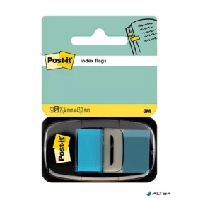   Jelölőcímke, műanyag, 50 lap, 25x43 mm, 3M POSTIT, élénk kék