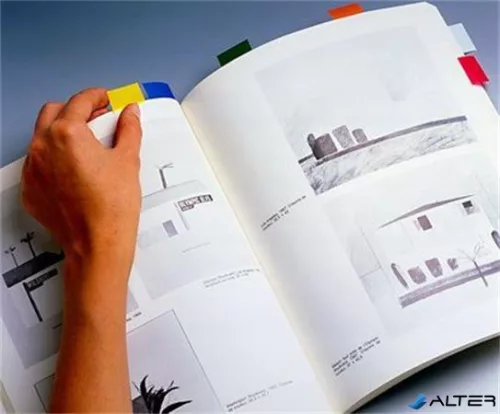 Jelölőcímke, műanyag, 50 lap, 25x43 mm, 3M POSTIT, narancs