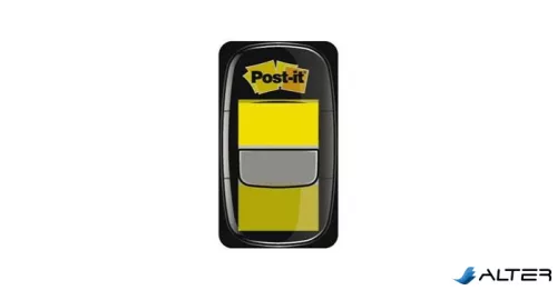 Jelölőcímke, műanyag, 50 lap, 25x43 mm, 3M POSTIT, sárga