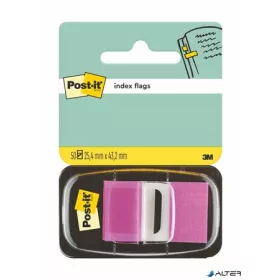 Jelölőcímke, műanyag, 50 lap, 25x43 mm, 3M POSTIT, lila