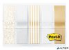 Jelölőcímke, műanyag, 5x20 lap, 11,9x43,2 mm, 3M POSTIT, fémes nyomatok