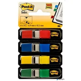   Jelölőcímke, műanyag, 4x35 lap, 12x43 mm, 3M POSTIT, vegyes