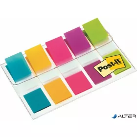   Jelölőcímke, műanyag, 5x20 lap, 12x43 mm, 3M POSTIT, vegyes