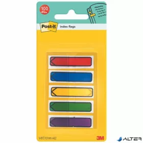   Jelölőcímke, műanyag, 5x20 lap, 11,9x43,2 mm, nyíl, 3M POSTIT, vegyes