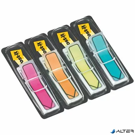 Jelölőcímke, műanyag, 5x20 lap, 11,9x43,2 mm, nyíl, 3M POSTIT, vegyes