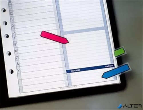 Jelölőcímke, műanyag, 4x24 lap, 11,9x43,2 mm, nyíl, 3M POSTIT, vegyes