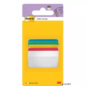   Jelölőcímke, műanyag, megerősített, döntött, 4x6 lap, 50,8x38,1 mm, 3M POSTIT, vegyes színek