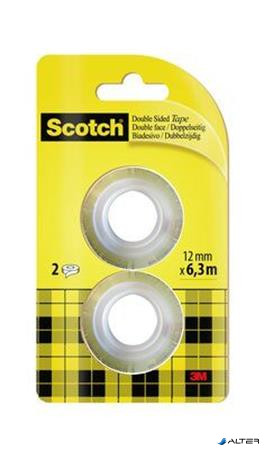 Ragasztószalag, kétoldalas, utántöltő, 12 mm x 6,3 m, 3M SCOTCH