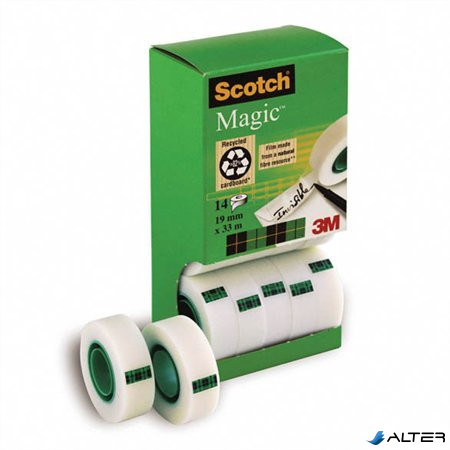 Ragasztószalag, 2 db ajándék, 19 mm x 33 m, 3M SCOTCH "Magic tape 810"