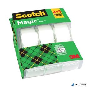  Ragasztószalag, adagolón, kézi, 19 mm x 7,5 m, 3M SCOTCH "Magic Tape 810",2+1