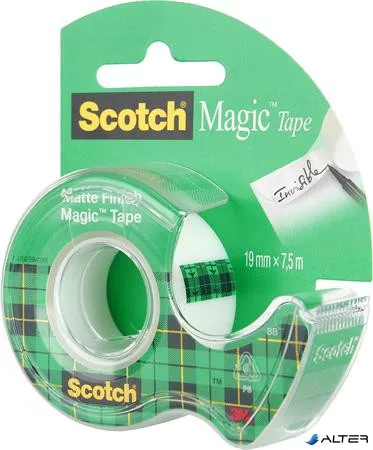Ragasztószalag, adagolón, kézi, 19 mm x 7,5 m, 3M SCOTCH 'Magic Tape 810'
