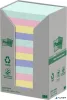 Öntapadó jegyzettömb, 38x51 mm, 24x100 lap, 3M POSTIT "Nature", vegyes pasztell színek