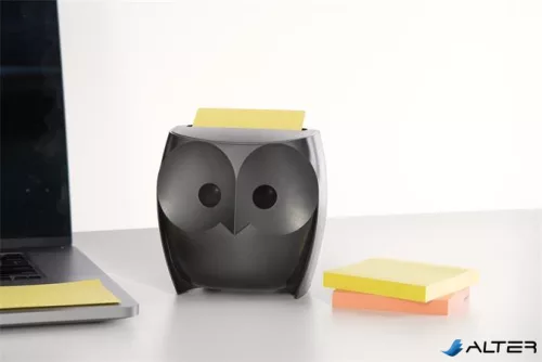 Jegyzettömb adagoló, 'Z', 3M POSTIT 'Bagoly', fekete