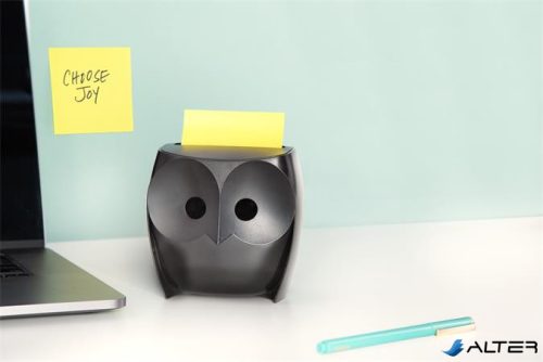 Jegyzettömb adagoló, 'Z', 3M POSTIT 'Bagoly', fekete