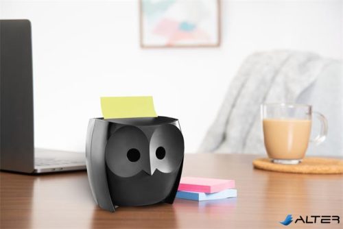 Jegyzettömb adagoló, 'Z', 3M POSTIT 'Bagoly', fekete