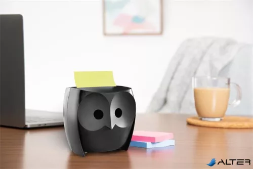 Jegyzettömb adagoló, 'Z', 3M POSTIT 'Bagoly', fekete