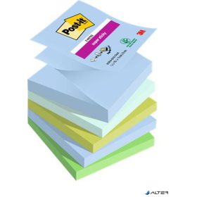  Öntapadó jegyzettömb, 'Z', 76x76 mm, 5x90 lap, 3M POSTIT 'Super Sticky Oasis', vegyes színek