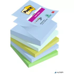   Öntapadó jegyzettömb, "Z", 76x76 mm, 5x90 lap, 3M POSTIT "Super Sticky Oasis", vegyes színek