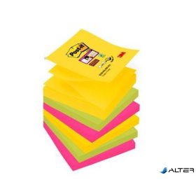   Öntapadó jegyzettömb, 'Z', 76x76 mm, 6x90 lap, 3M POSTIT, 'Super Sticky Carnival'