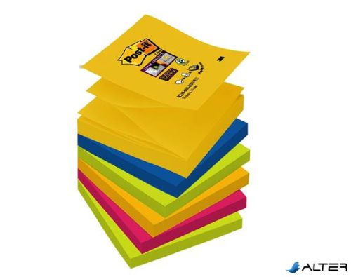 Öntapadó jegyzettömb, 'Z', 76x76 mm, 6x90 lap, 3M POSTIT, 'Super Sticky Carnival'