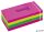 Öntapadó jegyzettömb, 38x51 mm, 100 lap, 12 tömb/cs, TARTAN, vegyes neon színek