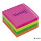 Öntapadó jegyzettömb, 76x76 mm, 400 lap, TARTAN, vegyes neon színek