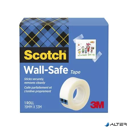 Ragasztószalag, 19 mm x 33 m, eltávolítható, 3M SCOTCH "Wall-Safe"