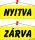 Információs tábla, 22x8,5 cm, kétoldalas, "Nyitva/Zárva", sárga
