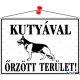 Információs tábla, 35x25 cm, "Kutyával őrzött terület!"