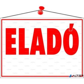 Információs tábla, 35x25 cm, 'Eladó'