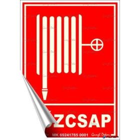   Információs matrica, 12,5x17,5 cm, fluoreszkáló, utánvilágítós, 'Tűzcsap'